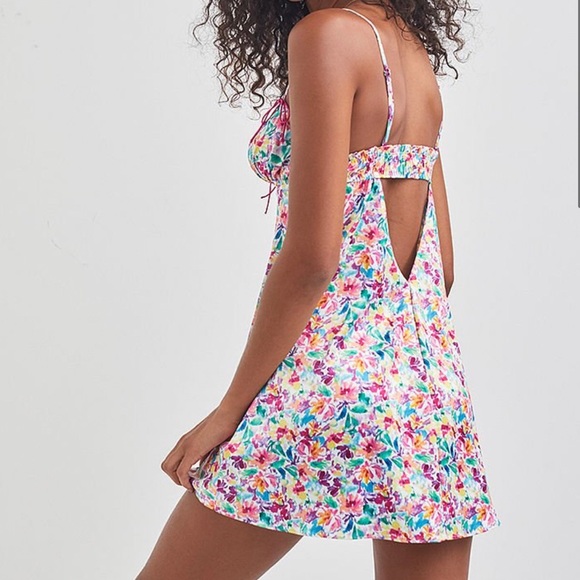 FOR LOVE & LEMONS | Watercolor Floral Slip Dress - Picture 3 of 7